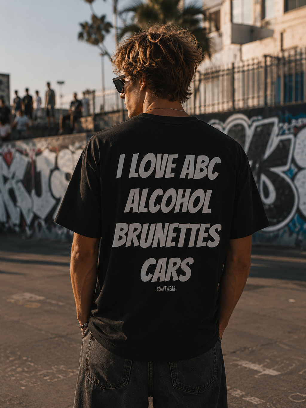 I LOVE ABC. ALCOHOL. BRUNETTES. CARS.- Bluntwear